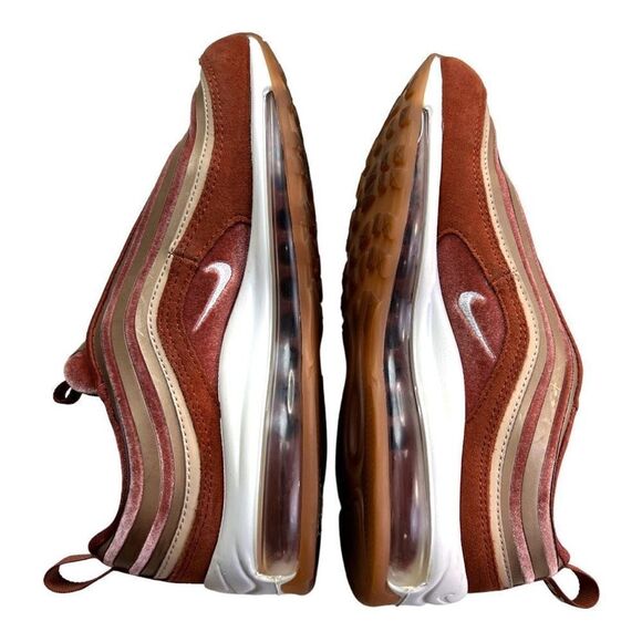 Nike Air Max 97 Ultra Women's Dusty Peach Velvet White Sneakers Shoes Size 6.5 - Picture 4 of 8